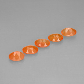 캐럿 천연 오렌지 카넬리안 보석, 투명한, 7.1×5.2 mm, 투명/반투명