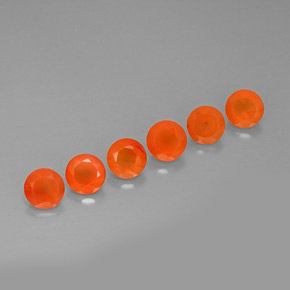 캐럿 천연 오렌지 카넬리안 보석, 투명한, 5.03 mm, 투명/반투명