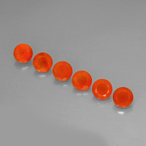 캐럿 천연 레드 오렌지 카넬리안 보석, 투명한, 5.08 mm, 투명/반투명