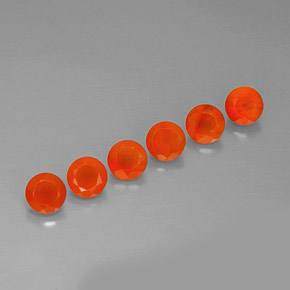 캐럿 천연 레드 오렌지 카넬리안 보석, 투명한, 5.08 mm, 투명/반투명