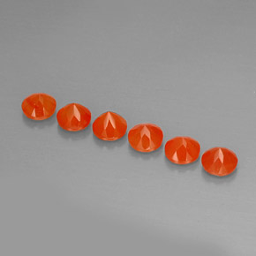 캐럿 천연 레드 오렌지 카넬리안 보석, 투명한, 5.08 mm, 투명/반투명