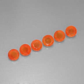 캐럿 천연 레드 오렌지 카넬리안 보석, 투명한, 5.10 mm, 투명/반투명