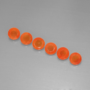 캐럿 천연 레드 오렌지 카넬리안 보석, 투명한, 5.10 mm, 투명/반투명