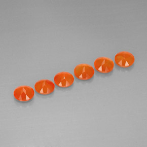 캐럿 천연 레드 오렌지 카넬리안 보석, 투명한, 5.10 mm, 투명/반투명