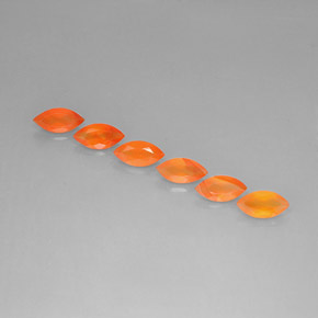 캐럿 천연 오렌지 카넬리안 보석, 투명한, 8.2×3.9 mm, 투명/반투명