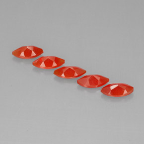 캐럿 천연 레드 오렌지 카넬리안 보석, 투명한, 8×4 mm, 투명/반투명
