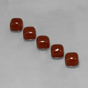 캐럿 천연 오렌지 카넬리안 보석, 쿠션 컷, 6.2×6.2 mm, 투명한