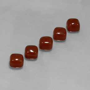 캐럿 천연 오렌지 카넬리안 보석, 쿠션 컷, 6.2×6.2 mm, 투명한