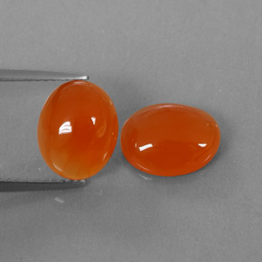 캐럿 천연 오렌지 카넬리안 보석, 투명한, 10.2×8.4 mm, 투명/반투명