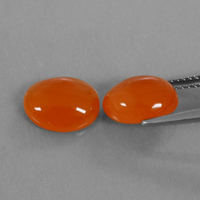 캐럿 천연 오렌지 카넬리안 보석, 투명한, 10.2×8.4 mm, 투명/반투명