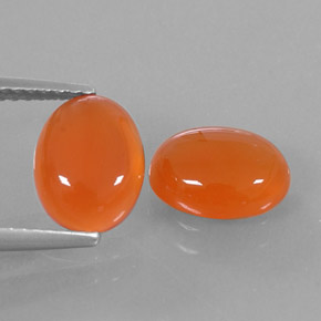 캐럿 천연 오렌지 카넬리안 보석, 투명한, 9×7 mm, 투명/반투명