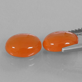 캐럿 천연 오렌지 카넬리안 보석, 투명한, 9×7 mm, 투명/반투명