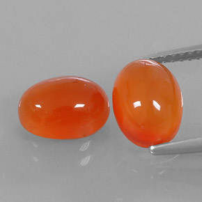 캐럿 천연 오렌지 카넬리안 보석, 투명한, 9×6.9 mm, 투명/반투명