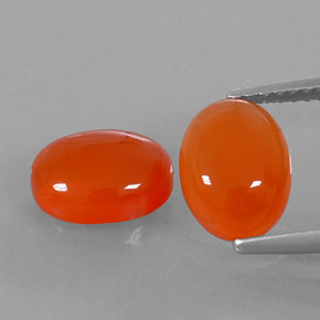캐럿 천연 오렌지 카넬리안 보석, 투명한, 9×7 mm, 투명/반투명