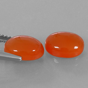 캐럿 천연 오렌지 카넬리안 보석, 투명한, 9×7 mm, 투명/반투명