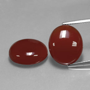캐럿 천연 갈색빛 레드 카넬리안 보석, 타원형 컷, 14.1×12.1 mm, 투명한