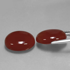 캐럿 천연 갈색빛 레드 카넬리안 보석, 타원형 컷, 14.1×12.1 mm, 투명한