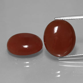 캐럿 천연 갈색빛 레드 카넬리안 보석, 타원형 컷, 14.1×12 mm, 투명한