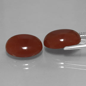 캐럿 천연 갈색빛 레드 카넬리안 보석, 타원형 컷, 14.1×12 mm, 투명한