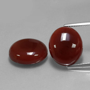 캐럿 천연 갈색빛 레드 카넬리안 보석, 타원형 컷, 14.1×12 mm, 투명한