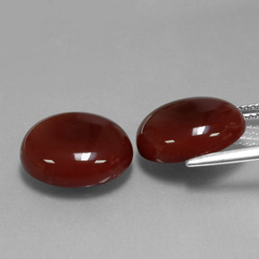 캐럿 천연 갈색빛 레드 카넬리안 보석, 타원형 컷, 14.1×12 mm, 투명한