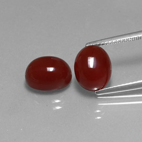 캐럿 천연 갈색빛 레드 카넬리안 보석, 타원형 컷, 9.9×7.9 mm, 투명한