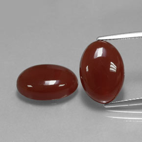 캐럿 천연 갈색빛 레드 카넬리안 보석, 타원형 컷, 14.1×10.1 mm, 투명한