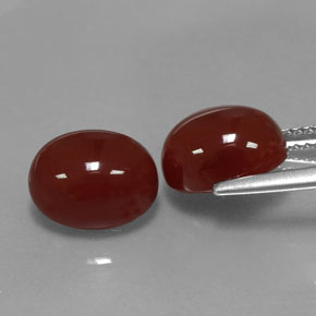 캐럿 천연 갈색빛 레드 카넬리안 보석, 타원형 컷, 10×7.9 mm, 투명한