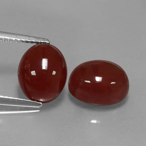 캐럿 천연 갈색빛 레드 카넬리안 보석, 타원형 컷, 10.1×8.1 mm, 투명한