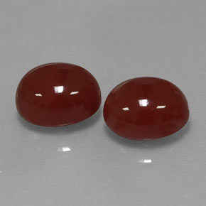 캐럿 천연 갈색빛 레드 카넬리안 보석, 타원형 컷, 10.1×8.1 mm, 투명한