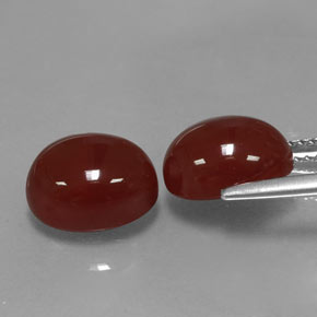 캐럿 천연 갈색빛 레드 카넬리안 보석, 타원형 컷, 10.1×8.1 mm, 투명한