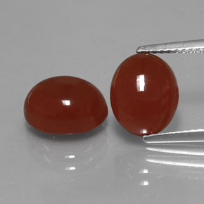 캐럿 천연 갈색빛 레드 카넬리안 보석, 타원형 컷, 10×8 mm, 투명한
