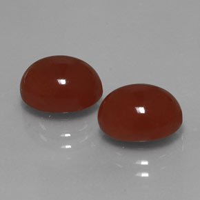 캐럿 천연 갈색빛 레드 카넬리안 보석, 타원형 컷, 10×8 mm, 투명한