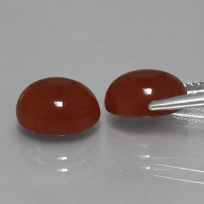 캐럿 천연 갈색빛 레드 카넬리안 보석, 타원형 컷, 10×8 mm, 투명한