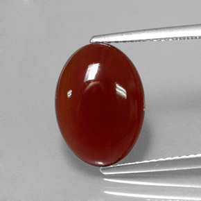 5.28캐럿 천연 레드 오렌지 카넬리안, 타원형 컷, 13.7×10 mm, 투명한