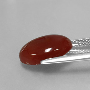 5.28캐럿 천연 레드 오렌지 카넬리안, 타원형 컷, 13.7×10 mm, 투명한
