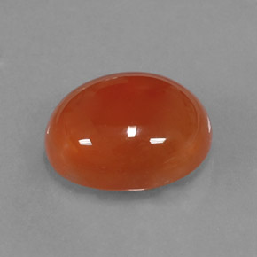 4.54캐럿 천연 오렌지 카넬리안, 투명한, 12.2×10.2 mm, 투명/반투명