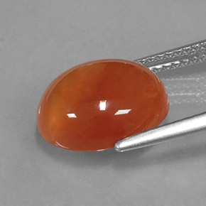 4.54캐럿 천연 오렌지 카넬리안, 투명한, 12.2×10.2 mm, 투명/반투명