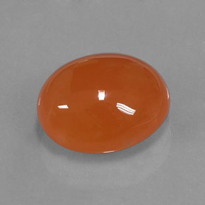 5.15캐럿 천연 오렌지 카넬리안, 타원형 컷, 12.3×10.2 mm, 투명한