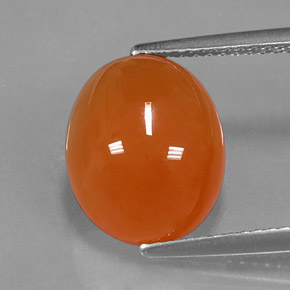 5.15캐럿 천연 오렌지 카넬리안, 타원형 컷, 12.3×10.2 mm, 투명한