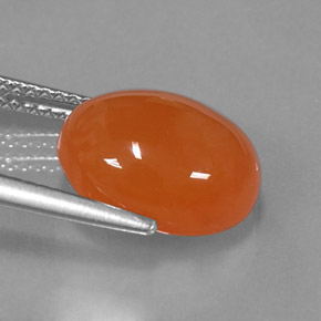 5.15캐럿 천연 오렌지 카넬리안, 타원형 컷, 12.3×10.2 mm, 투명한