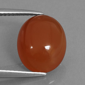 4.06캐럿 천연 오렌지 카넬리안, 타원형 컷, 12.1×10 mm, 투명한