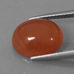 4.06캐럿 천연 오렌지 카넬리안, 타원형 컷, 12.1×10 mm, 투명한