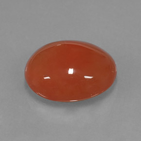 3.92캐럿 천연 레드 오렌지 카넬리안, 타원형 컷, 12.2×10 mm, 투명한