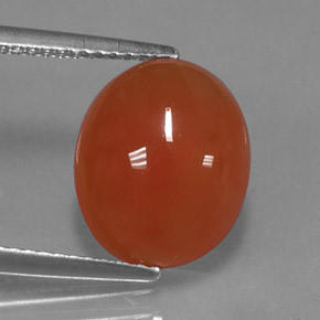 3.92캐럿 천연 레드 오렌지 카넬리안, 타원형 컷, 12.2×10 mm, 투명한