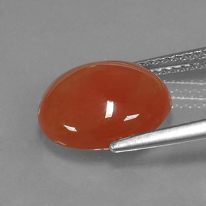 3.92캐럿 천연 레드 오렌지 카넬리안, 타원형 컷, 12.2×10 mm, 투명한