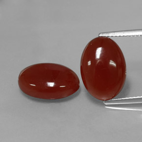 캐럿 천연 갈색빛 레드 카넬리안 보석, 타원형 컷, 14×10.1 mm, 투명한