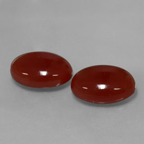 캐럿 천연 갈색빛 레드 카넬리안 보석, 타원형 컷, 14×10.1 mm, 투명한