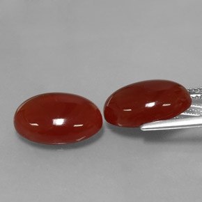 캐럿 천연 갈색빛 레드 카넬리안 보석, 타원형 컷, 14×10.1 mm, 투명한