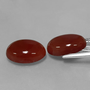캐럿 천연 갈색빛 레드 카넬리안 보석, 타원형 컷, 13.9×10.1 mm, 투명한